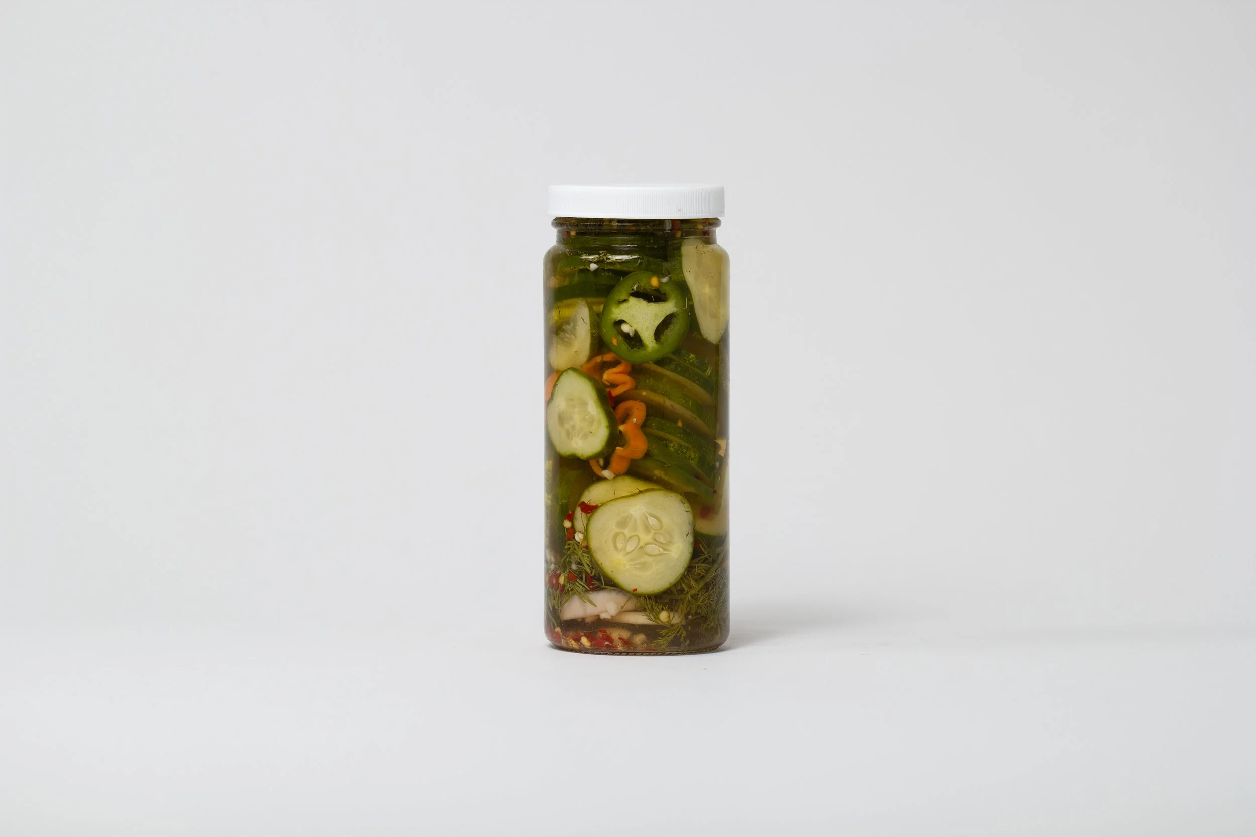 Babes Pickles product jar on a styled surface